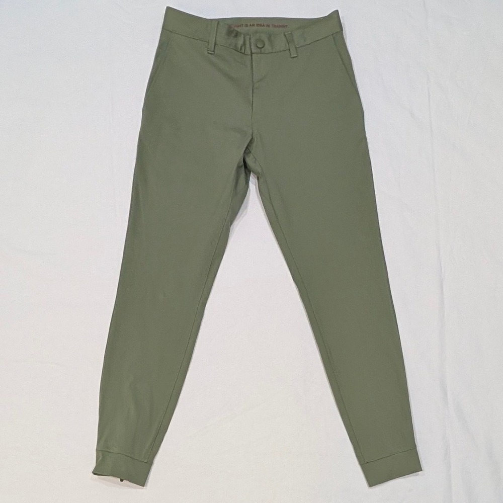 Rhone Commuter Jogger Mens 28 Olive Green Slim Tapered Ankle Zip Pants